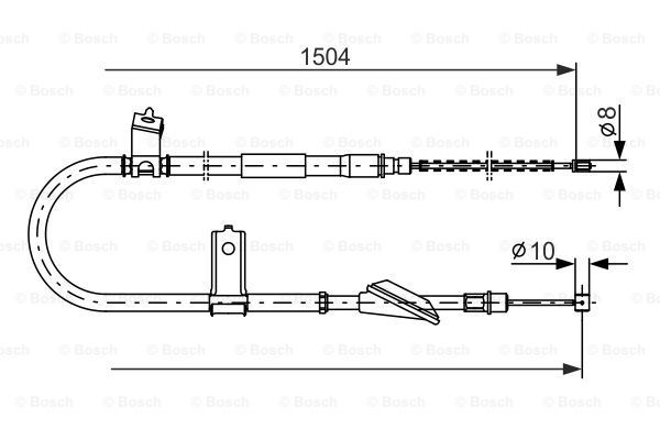 BOSCH Тросик, cтояночный тормоз 1 987 477 611