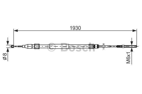 BOSCH Тросик, cтояночный тормоз 1 987 477 821