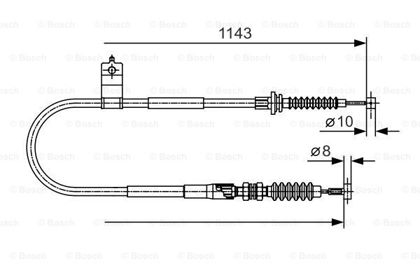 BOSCH Тросик, cтояночный тормоз 1 987 482 056