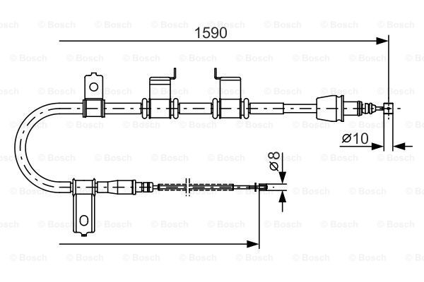 BOSCH Тросик, cтояночный тормоз 1 987 482 072