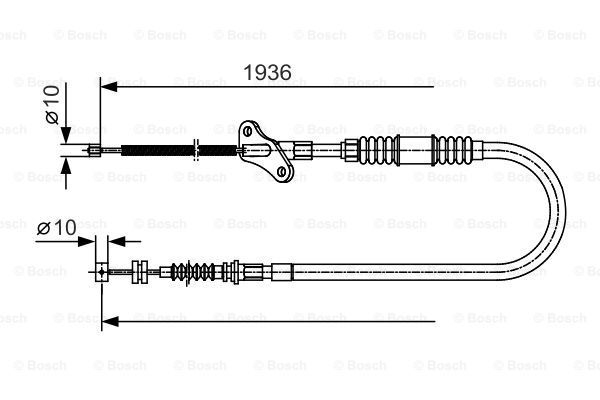 BOSCH Тросик, cтояночный тормоз 1 987 482 111