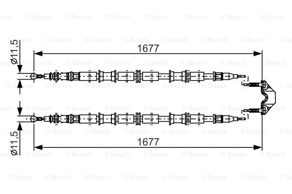 BOSCH Тросик, cтояночный тормоз 1 987 482 141