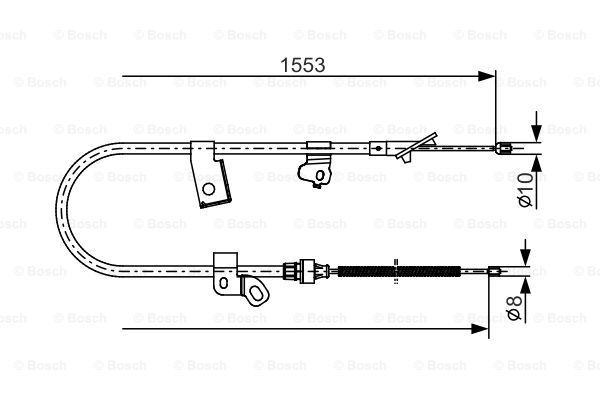 BOSCH Тросик, cтояночный тормоз 1 987 482 156