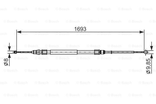 BOSCH Тросик, cтояночный тормоз 1 987 482 542