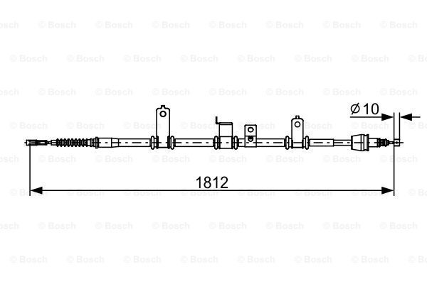 BOSCH Тросик, cтояночный тормоз 1 987 482 615