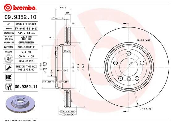 BREMBO Piduriketas 09.9352.10