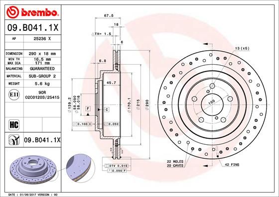 BREMBO Piduriketas 09.B041.1X