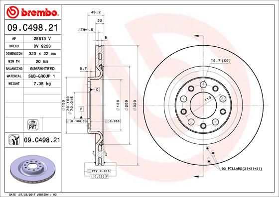 BREMBO Piduriketas 09.C498.21