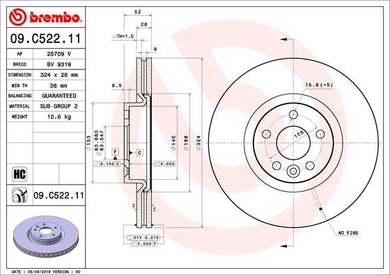 BREMBO Piduriketas 09.C522.11