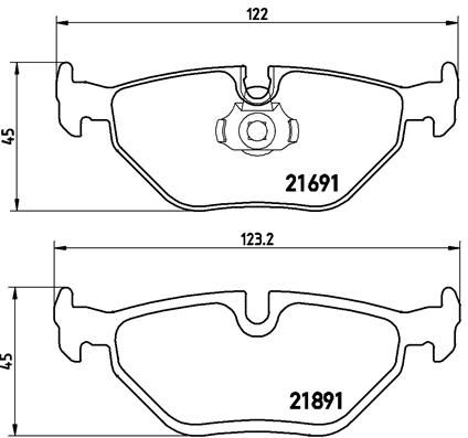 BREMBO Комплект тормозных колодок, дисковый тормоз P 06 023