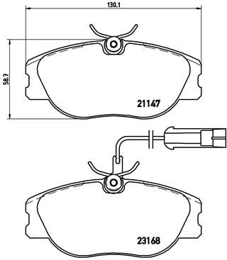 BREMBO Piduriklotsi komplekt,ketaspidur P 23 066