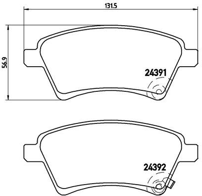 BREMBO Комплект тормозных колодок, дисковый тормоз P 23 105