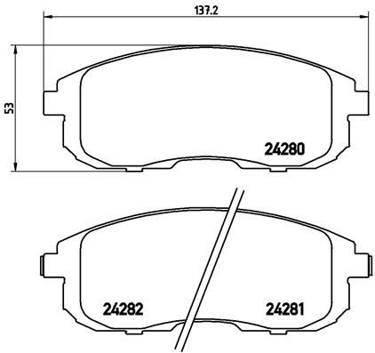 BREMBO Piduriklotsi komplekt,ketaspidur P 23 126