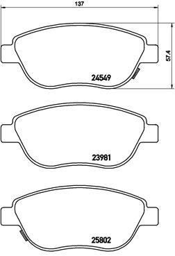 BREMBO Комплект тормозных колодок, дисковый тормоз P 23 153