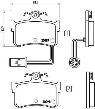 BREMBO Комплект тормозных колодок, дисковый тормоз P 28 015