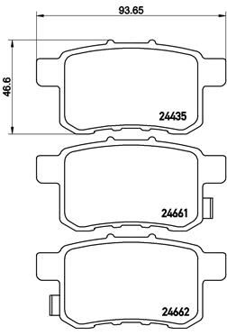 BREMBO Piduriklotsi komplekt,ketaspidur P 28 072