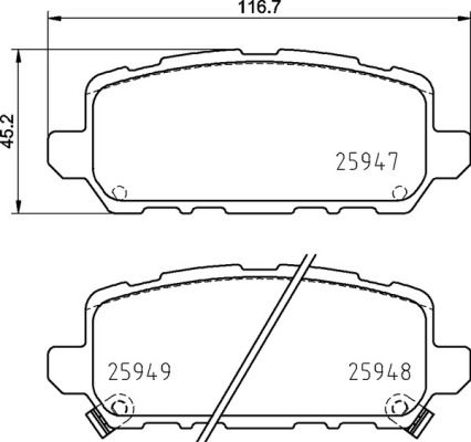 BREMBO Piduriklotsi komplekt,ketaspidur P 28 090