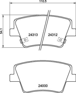 BREMBO Piduriklotsi komplekt,ketaspidur P 30 117