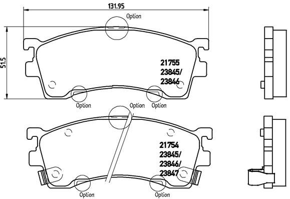 BREMBO Piduriklotsi komplekt,ketaspidur P 49 023