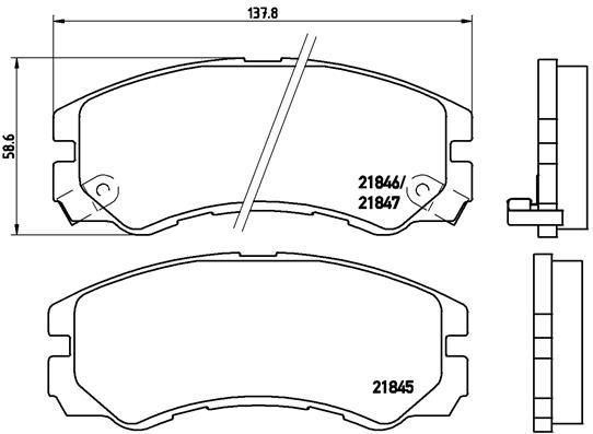 BREMBO Piduriklotsi komplekt,ketaspidur P 59 020