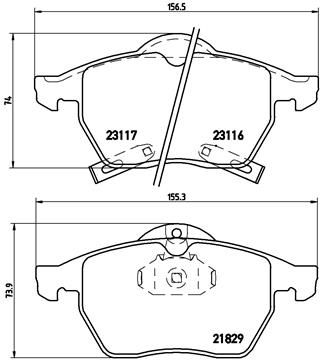 BREMBO Комплект тормозных колодок, дисковый тормоз P 59 029