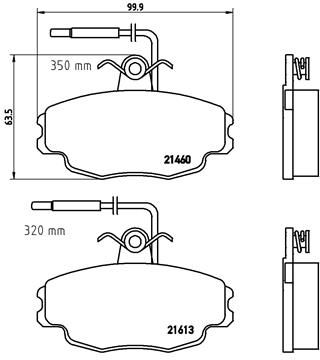 BREMBO Piduriklotsi komplekt,ketaspidur P 61 043