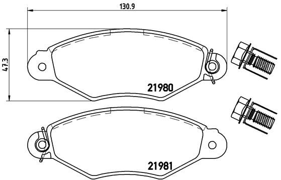 BREMBO Комплект тормозных колодок, дисковый тормоз P 61 098