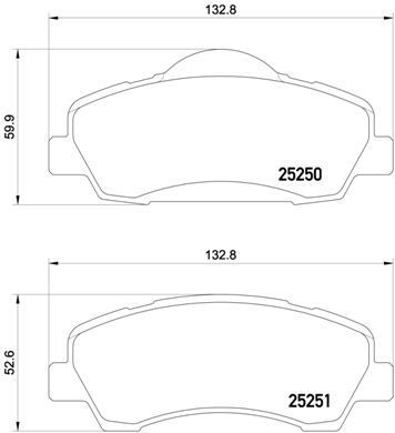 BREMBO Комплект тормозных колодок, дисковый тормоз P 61 113