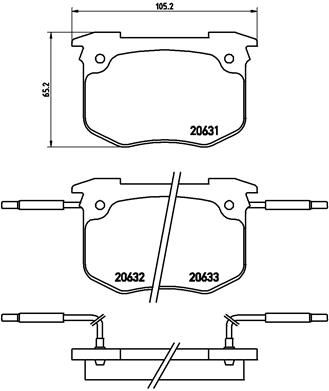 BREMBO Piduriklotsi komplekt,ketaspidur P 68 011