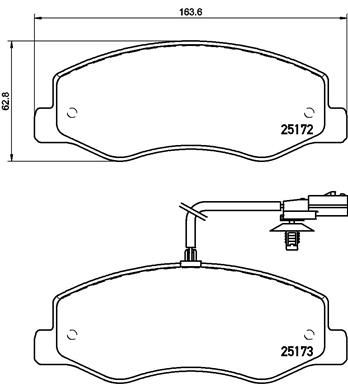 BREMBO Piduriklotsi komplekt,ketaspidur P 68 061