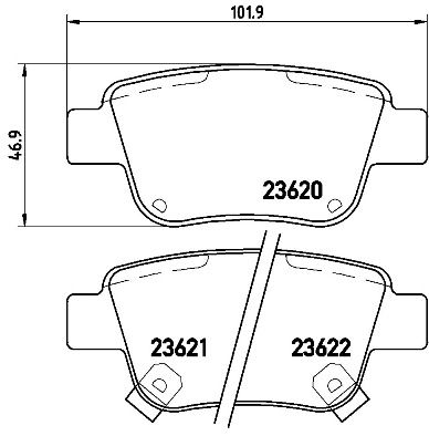 BREMBO Комплект тормозных колодок, дисковый тормоз P 83 047