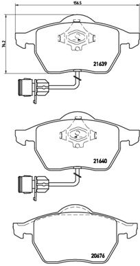 BREMBO Piduriklotsi komplekt,ketaspidur P 85 040