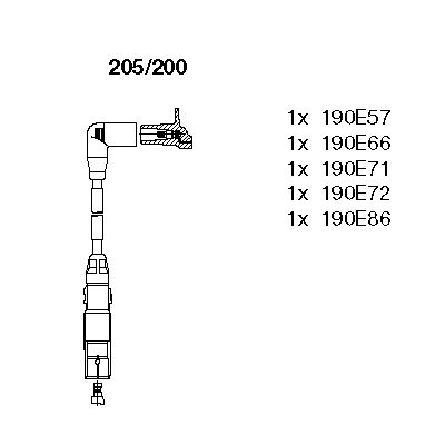 BREMI Комплект проводов зажигания 205/200