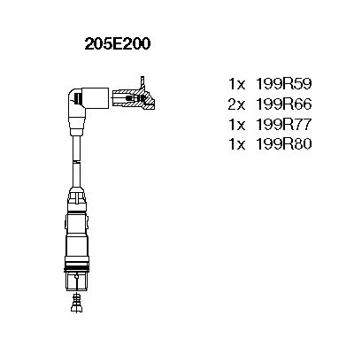 BREMI Комплект проводов зажигания 205E200