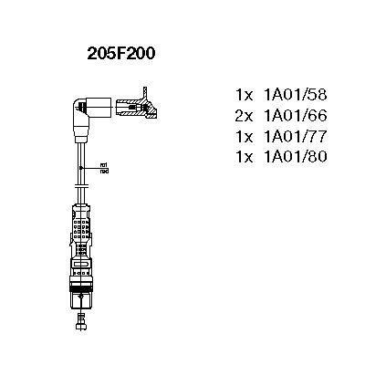 BREMI Комплект проводов зажигания 205F200