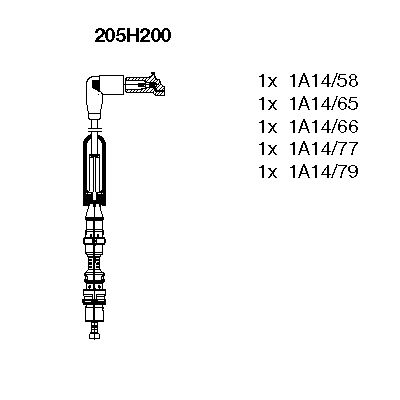 BREMI Комплект проводов зажигания 205H200