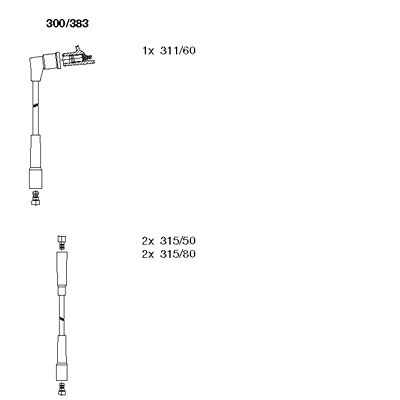 BREMI Комплект проводов зажигания 300/383