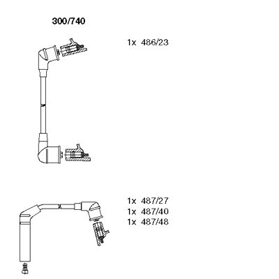 BREMI Комплект проводов зажигания 300/740