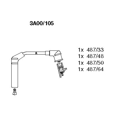 BREMI Комплект проводов зажигания 3A00/105