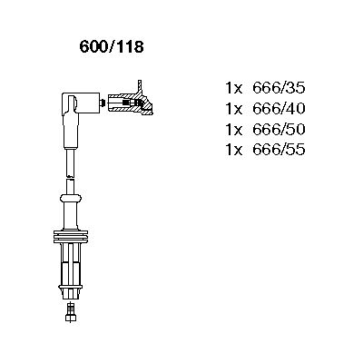 BREMI Комплект проводов зажигания 600/118