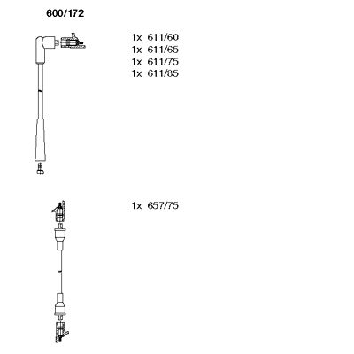 BREMI Комплект проводов зажигания 600/172