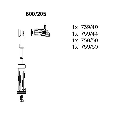 BREMI Комплект проводов зажигания 600/205