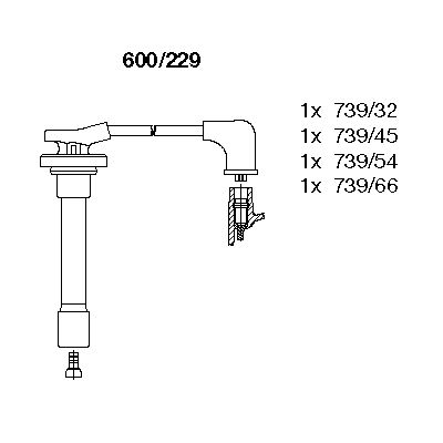 BREMI Комплект проводов зажигания 600/229