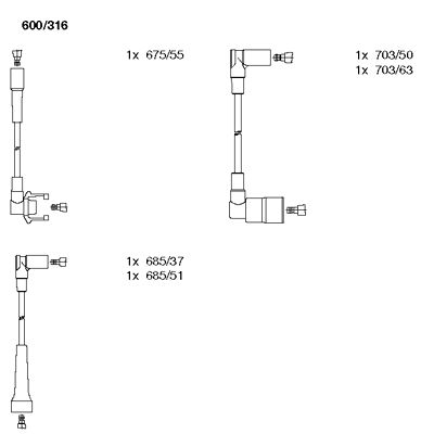 BREMI Комплект проводов зажигания 600/316