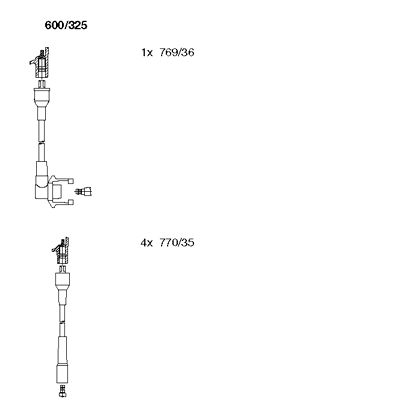 BREMI Комплект проводов зажигания 600/325