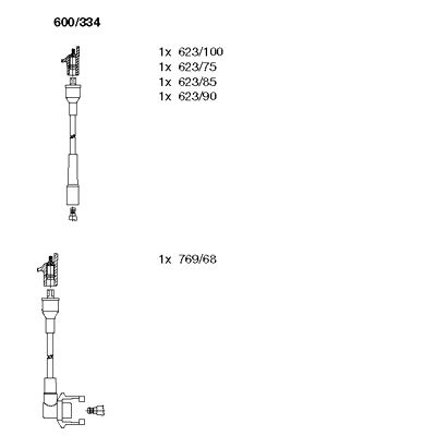 BREMI Комплект проводов зажигания 600/334