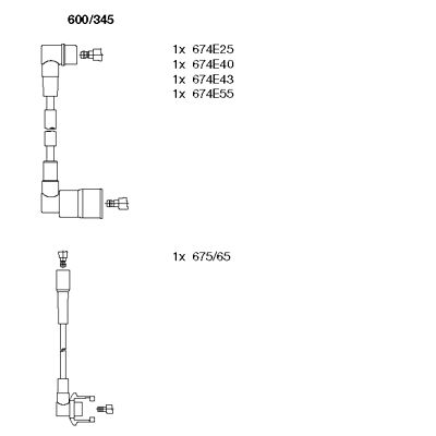 BREMI Комплект проводов зажигания 600/345