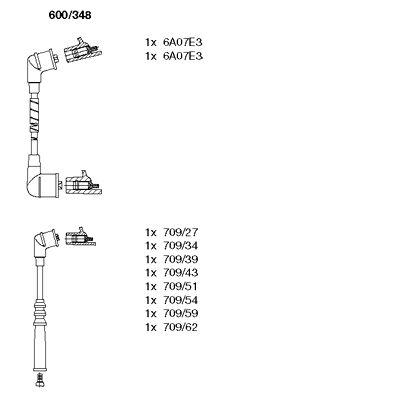 BREMI Комплект проводов зажигания 600/348