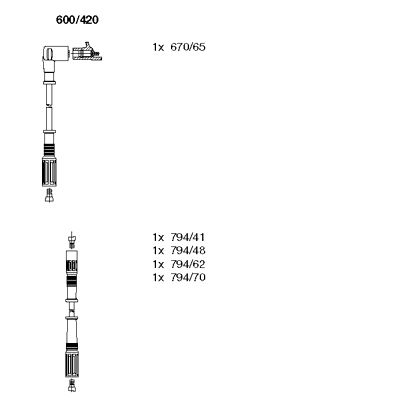 BREMI Комплект проводов зажигания 600/420