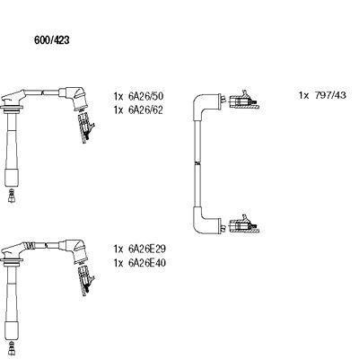 BREMI Комплект проводов зажигания 600/423